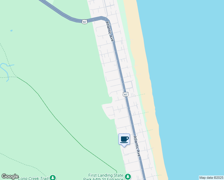 map of restaurants, bars, coffee shops, grocery stores, and more near 225 74th Street in Virginia Beach