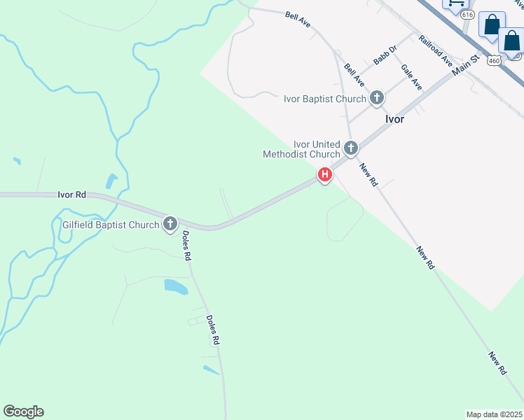 map of restaurants, bars, coffee shops, grocery stores, and more near 8717 Ivor Road in Ivor