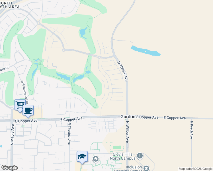 map of restaurants, bars, coffee shops, grocery stores, and more near 11499-11501 N Willow Ave in Clovis