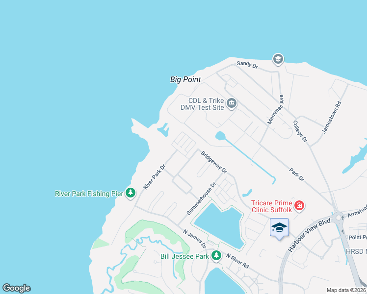 map of restaurants, bars, coffee shops, grocery stores, and more near 208 Cobblestone Reach in Suffolk