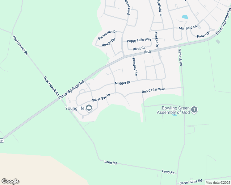 map of restaurants, bars, coffee shops, grocery stores, and more near Morning Dove Court in Bowling Green