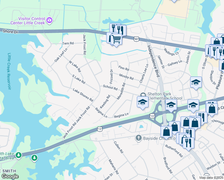 map of restaurants, bars, coffee shops, grocery stores, and more near 1737 Keeling Road in Virginia Beach