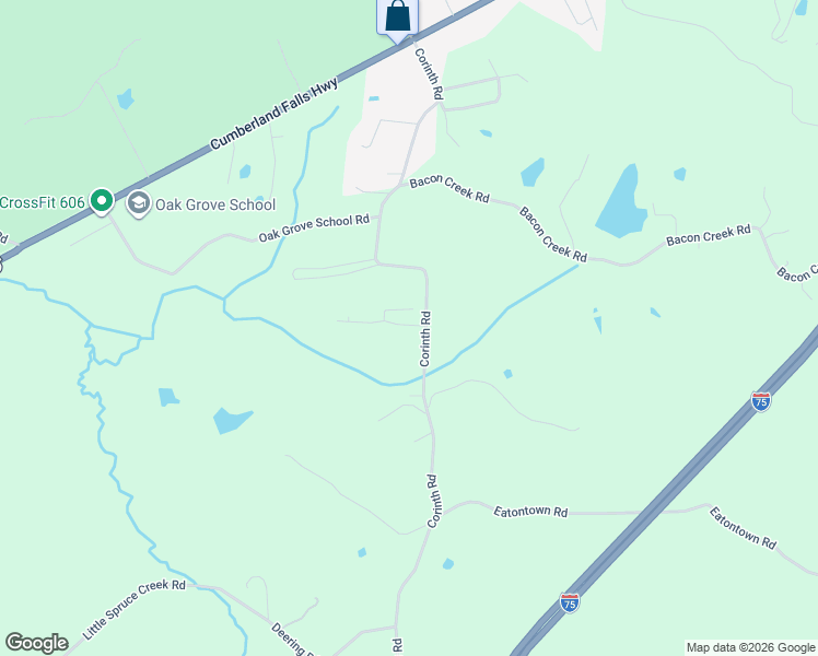 map of restaurants, bars, coffee shops, grocery stores, and more near 956 Corinth Cemetery Road in Corbin