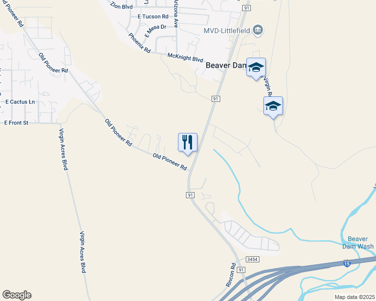 map of restaurants, bars, coffee shops, grocery stores, and more near 401 County Highway 91 in Littlefield