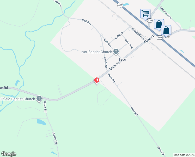 map of restaurants, bars, coffee shops, grocery stores, and more near 8554 Ivor Road in Ivor