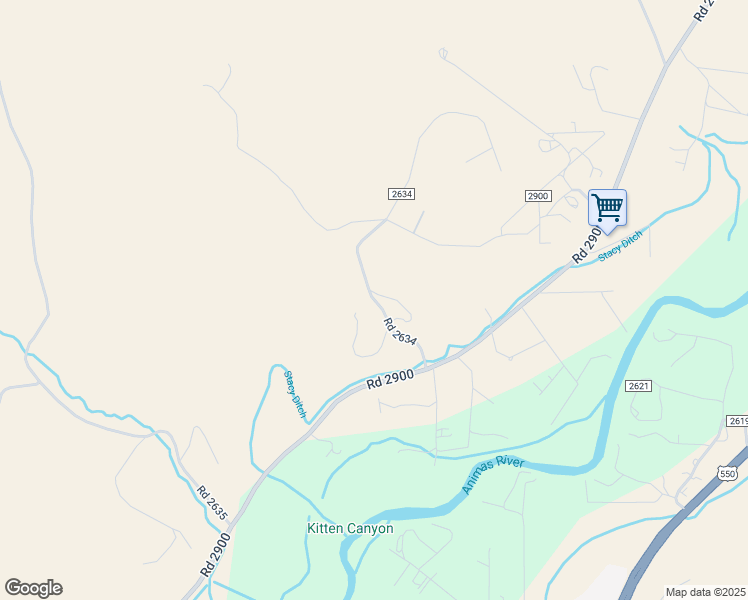 map of restaurants, bars, coffee shops, grocery stores, and more near 22 Road 2634 in Aztec