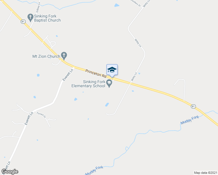map of restaurants, bars, coffee shops, grocery stores, and more near 5005 Princeton Road in Hopkinsville