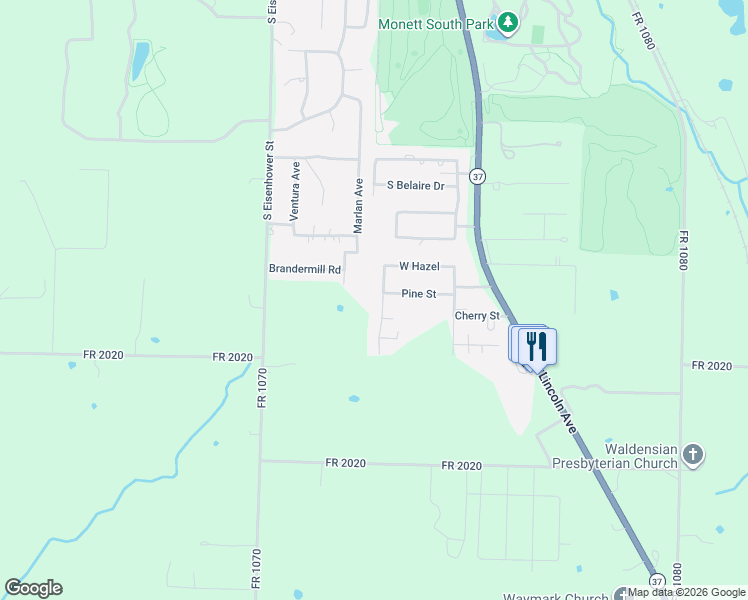 map of restaurants, bars, coffee shops, grocery stores, and more near 142 Fairway Avenue in Monett