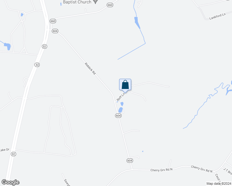 map of restaurants, bars, coffee shops, grocery stores, and more near 17293 Riddick Road in Smithfield