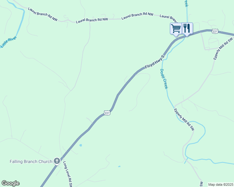 map of restaurants, bars, coffee shops, grocery stores, and more near 860 Floyd Highway South in Floyd
