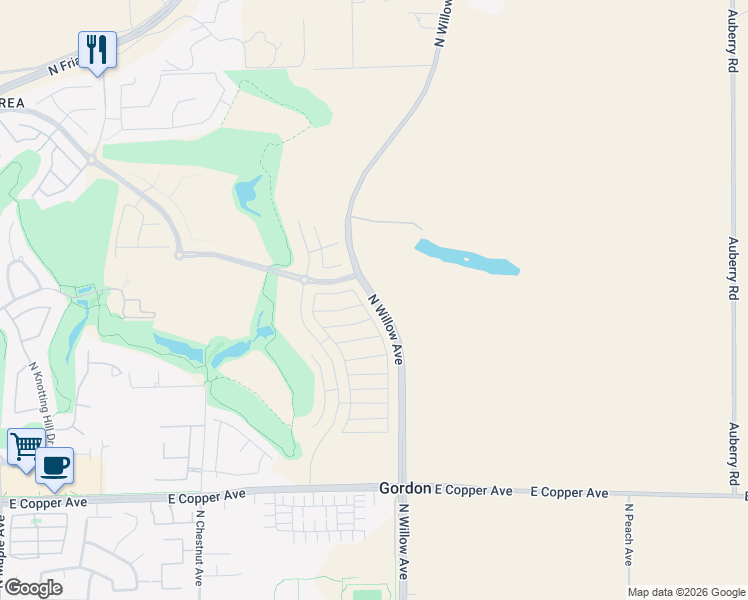 map of restaurants, bars, coffee shops, grocery stores, and more near 11535 North Willow Avenue in Clovis