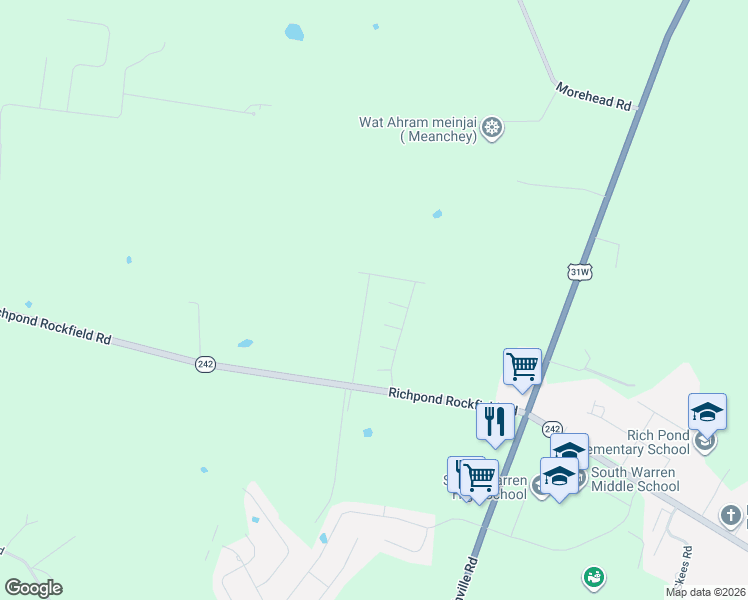 map of restaurants, bars, coffee shops, grocery stores, and more near 3226 Richpond Rockfield Road in Bowling Green