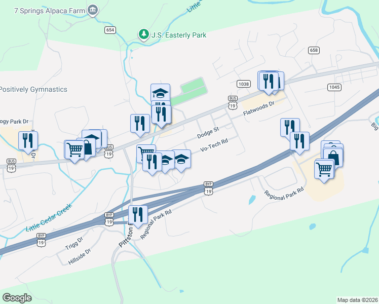 map of restaurants, bars, coffee shops, grocery stores, and more near 615-623 Ketron Avenue in Lebanon