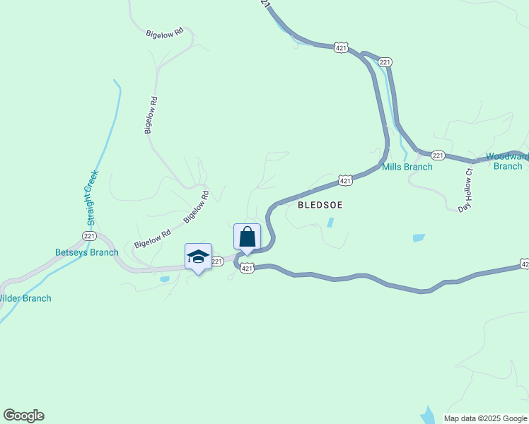 map of restaurants, bars, coffee shops, grocery stores, and more near 6229 U.S. 421 in Harlan County