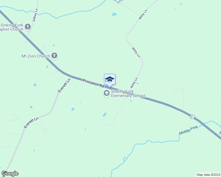 map of restaurants, bars, coffee shops, grocery stores, and more near 5005 Princeton Road in Hopkinsville