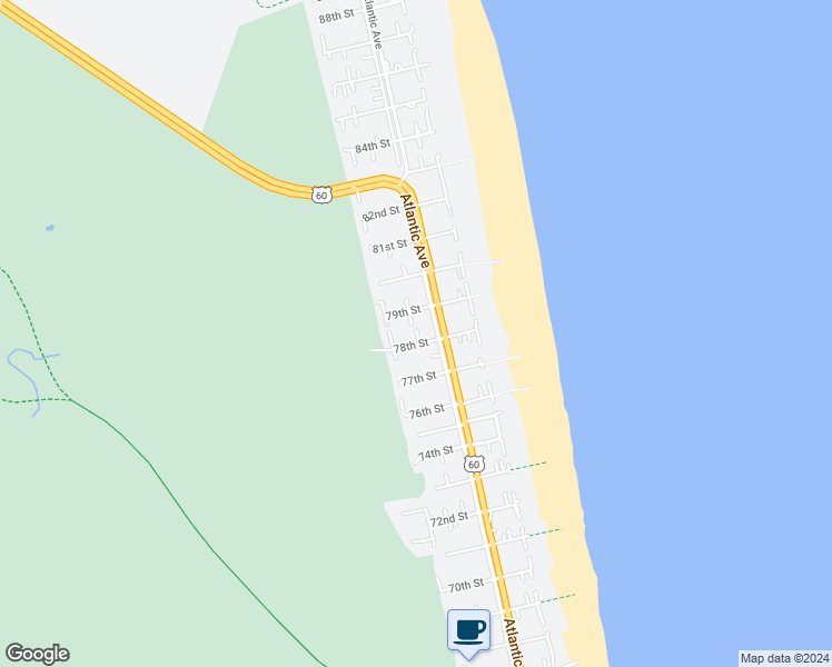 map of restaurants, bars, coffee shops, grocery stores, and more near 209 78th Street in Virginia Beach