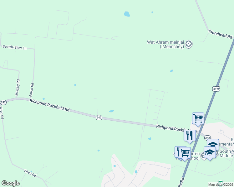 map of restaurants, bars, coffee shops, grocery stores, and more near 212 Dismon Stone Road in Bowling Green
