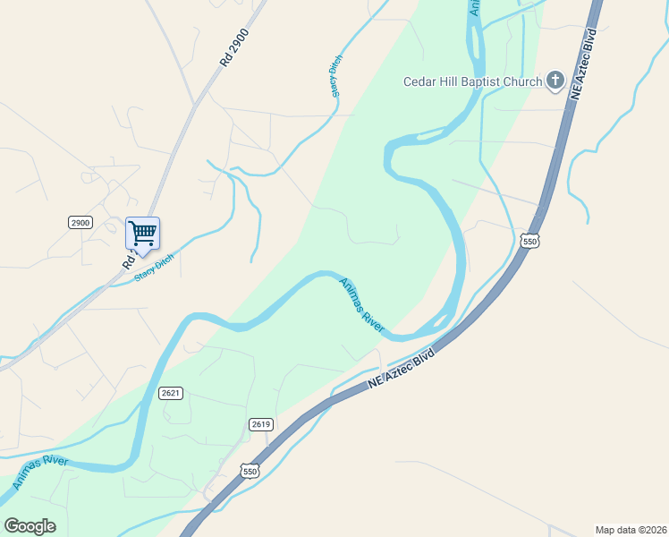 map of restaurants, bars, coffee shops, grocery stores, and more near 797C Road 2900 in Aztec