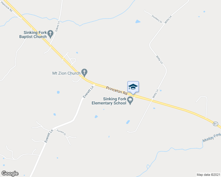 map of restaurants, bars, coffee shops, grocery stores, and more near 5132 Princeton Road in Hopkinsville