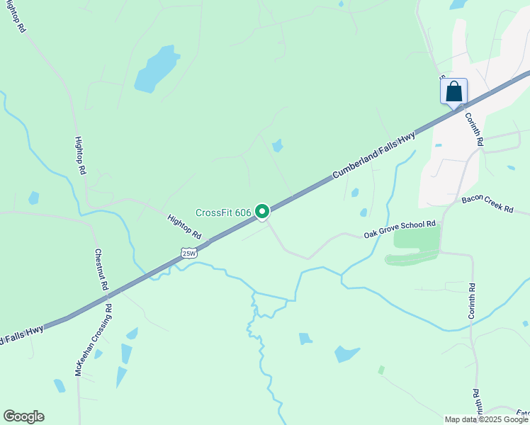map of restaurants, bars, coffee shops, grocery stores, and more near 4415 Cumberland Falls Highway in Corbin