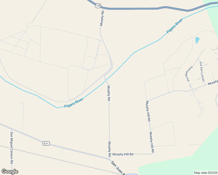 map of restaurants, bars, coffee shops, grocery stores, and more near Murphy Road in Watsonville