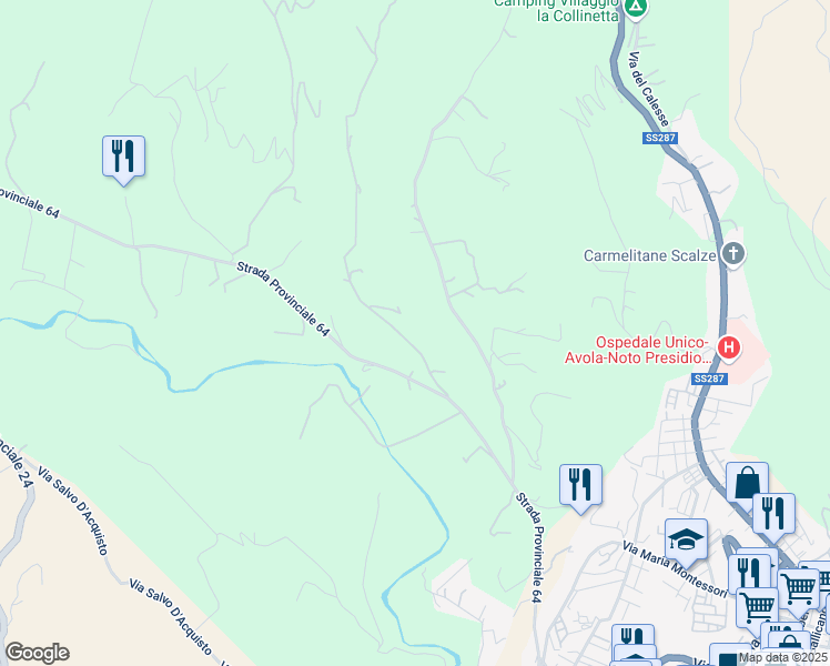 map of restaurants, bars, coffee shops, grocery stores, and more near snc Contrada Fiumara in Libero consorzio comunale di Siracusa