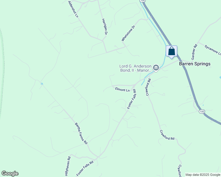 map of restaurants, bars, coffee shops, grocery stores, and more near 100 Elmont Lane in Barren Springs