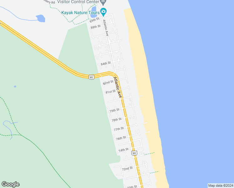 map of restaurants, bars, coffee shops, grocery stores, and more near 8006 Atlantic Avenue in Virginia Beach