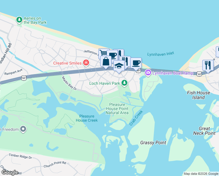 map of restaurants, bars, coffee shops, grocery stores, and more near 3743 Rockbridge Road in Virginia Beach