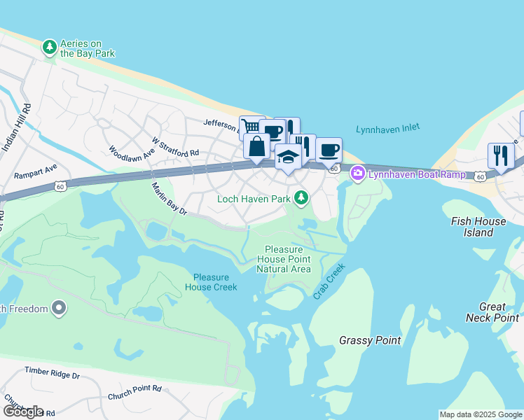 map of restaurants, bars, coffee shops, grocery stores, and more near 3743 Rockbridge Road in Virginia Beach