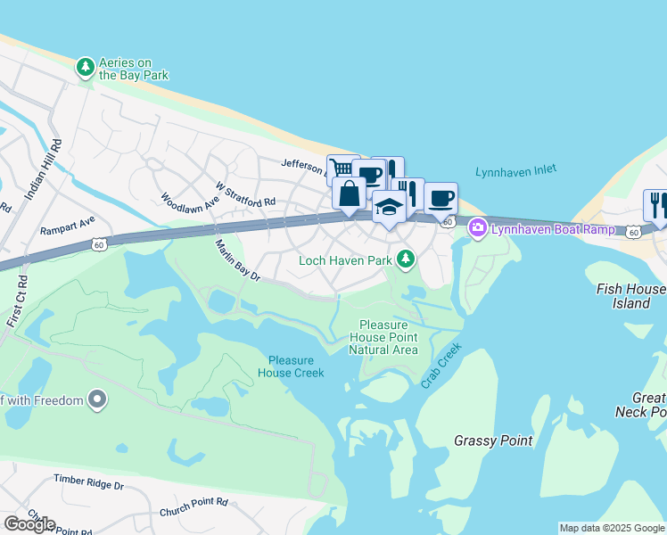 map of restaurants, bars, coffee shops, grocery stores, and more near 3762 Rockbridge Road in Virginia Beach