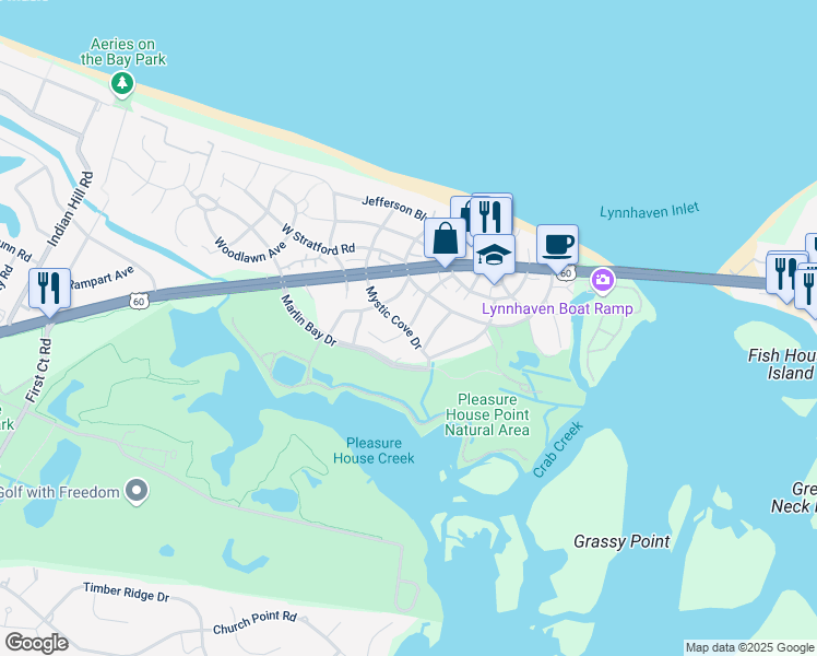 map of restaurants, bars, coffee shops, grocery stores, and more near 4405 Pendleton Avenue in Virginia Beach