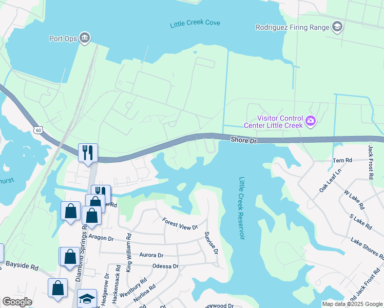 map of restaurants, bars, coffee shops, grocery stores, and more near 2119 Pier Point Place in Virginia Beach
