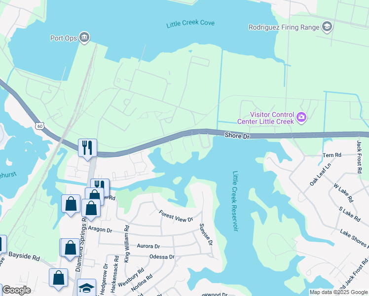 map of restaurants, bars, coffee shops, grocery stores, and more near 2119 Pier Point Place in Virginia Beach