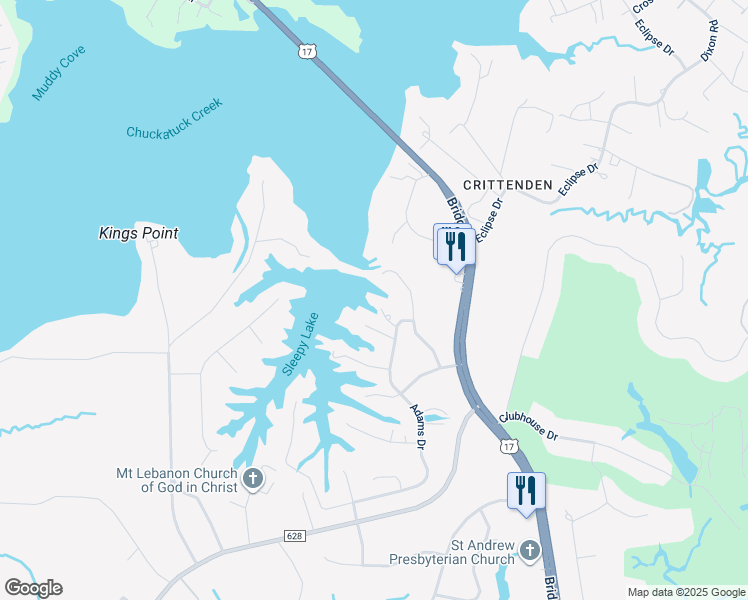 map of restaurants, bars, coffee shops, grocery stores, and more near 1500 Arbor Arch in Suffolk