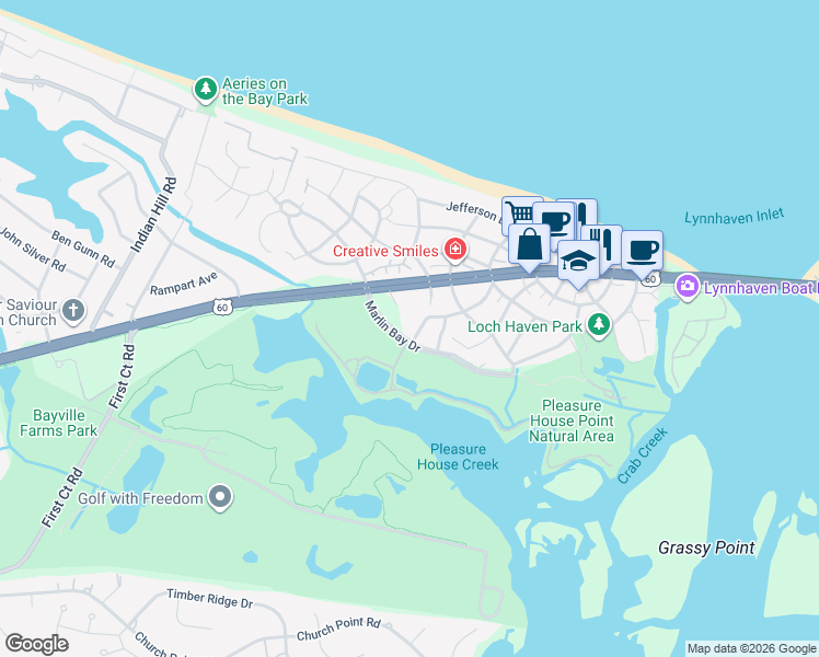 map of restaurants, bars, coffee shops, grocery stores, and more near 3846 Ocean Tides Drive in Virginia Beach