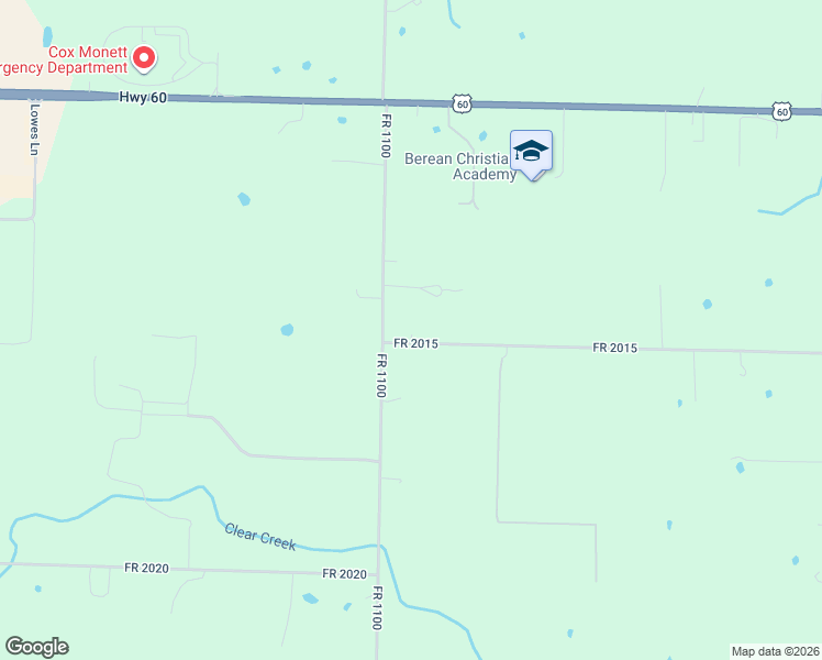 map of restaurants, bars, coffee shops, grocery stores, and more near 10058 Farm Road 2015 in Monett