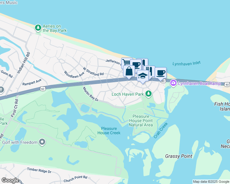 map of restaurants, bars, coffee shops, grocery stores, and more near 2140 Mystic Cove Drive in Virginia Beach