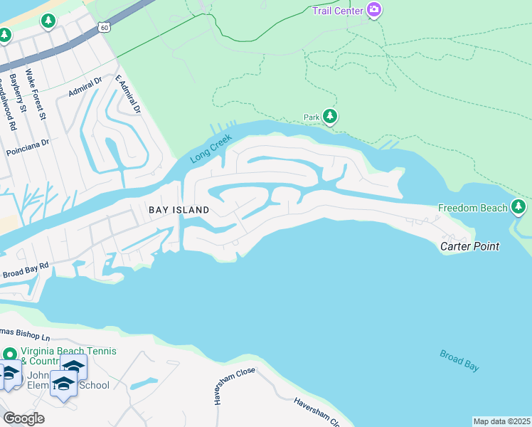 map of restaurants, bars, coffee shops, grocery stores, and more near 2308 Windward Shore Drive in Virginia Beach