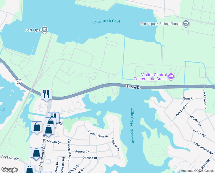 map of restaurants, bars, coffee shops, grocery stores, and more near 2113 Pier Point Place in Virginia Beach