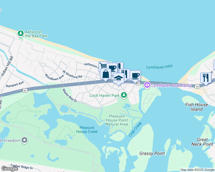 map of restaurants, bars, coffee shops, grocery stores, and more near 3713 Dupont Circle in Virginia Beach