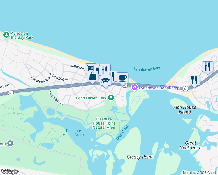 map of restaurants, bars, coffee shops, grocery stores, and more near 2220 Dinwiddie Road in Virginia Beach