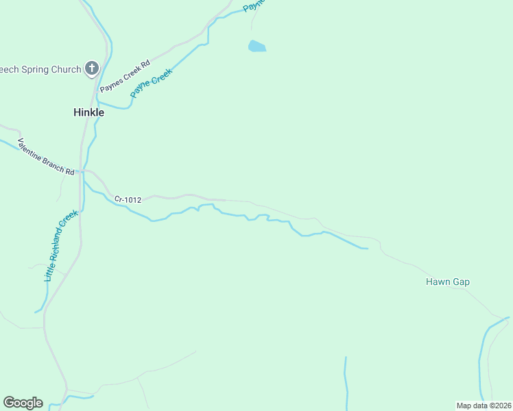 map of restaurants, bars, coffee shops, grocery stores, and more near Hawn Branch Road in Hinkle