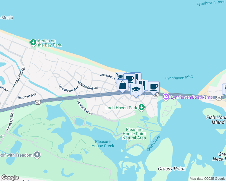 map of restaurants, bars, coffee shops, grocery stores, and more near 3767 East Stratford Road in Virginia Beach