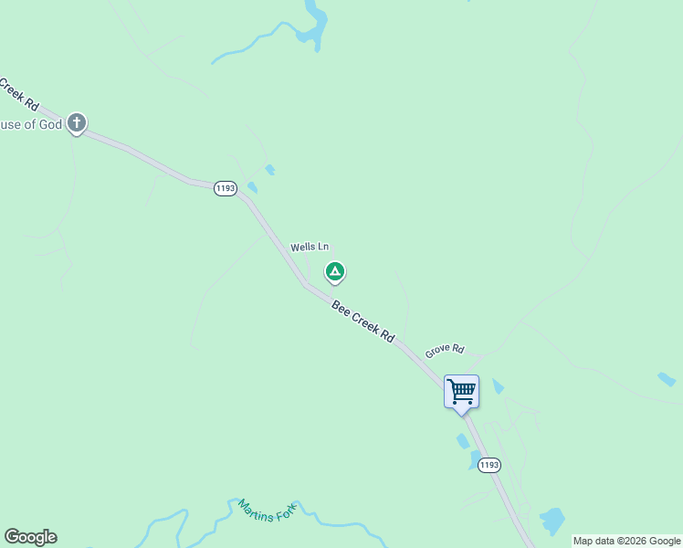 map of restaurants, bars, coffee shops, grocery stores, and more near 112 Wells Lane in Corbin