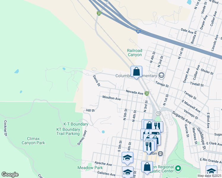 map of restaurants, bars, coffee shops, grocery stores, and more near 101-199 Lester Avenue in Raton