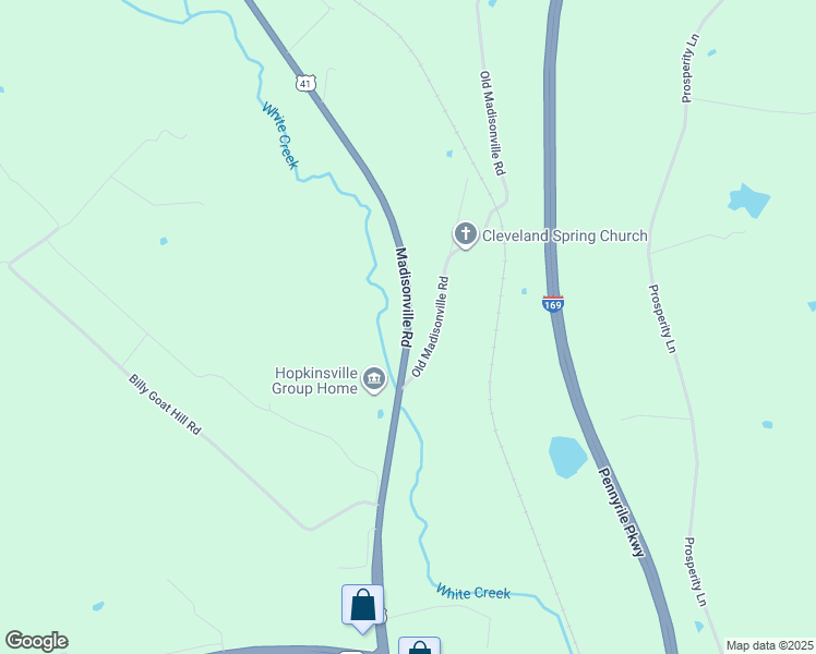 map of restaurants, bars, coffee shops, grocery stores, and more near 2925 Old Madisonville Road in Hopkinsville
