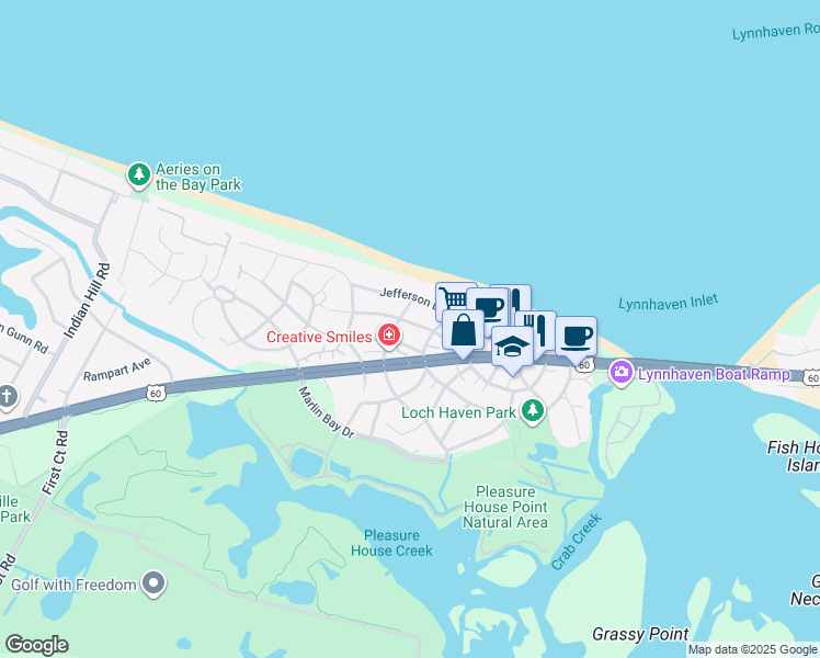 map of restaurants, bars, coffee shops, grocery stores, and more near 3730 Surry Road in Virginia Beach