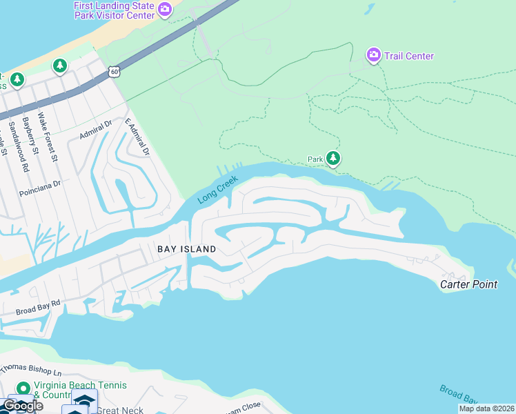 map of restaurants, bars, coffee shops, grocery stores, and more near 2369 Leeward Shore Drive in Virginia Beach