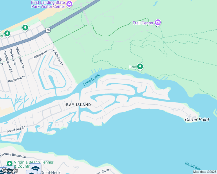 map of restaurants, bars, coffee shops, grocery stores, and more near 2369 Leeward Shore Drive in Virginia Beach